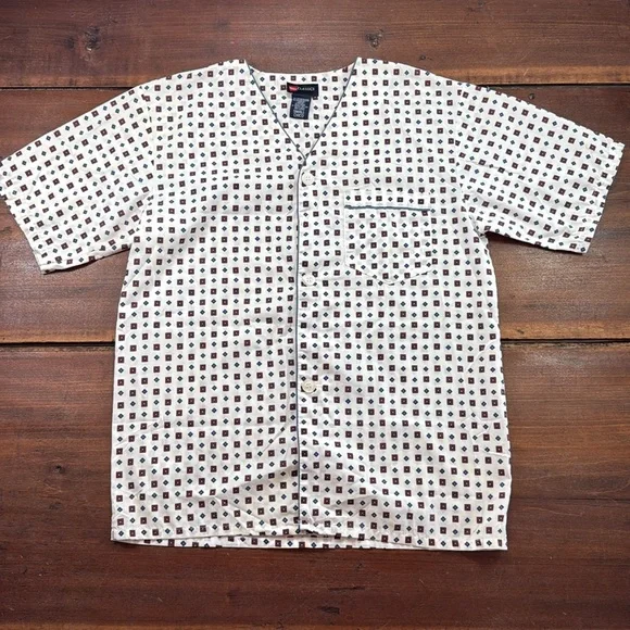 Men's Hanes Classic Night Pajama‎ Sleep Shirt Buttons Size Small Cotton Blend - Picture 8 of 8